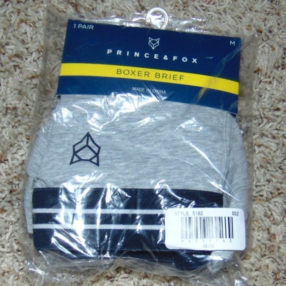 Mens Boxer Briefs Underwear Prince & Fox by Aeropostale 2 Pair Small White Gray - Picture 3 of 7